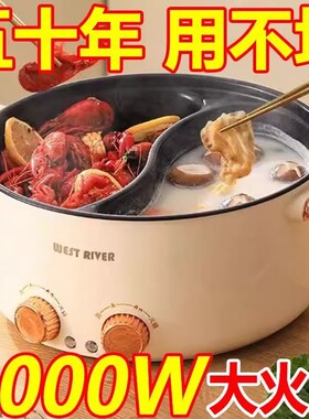 德国正品新款鸳鸯电火锅家用多功能一体式双控鸳鸯锅大功率电热锅