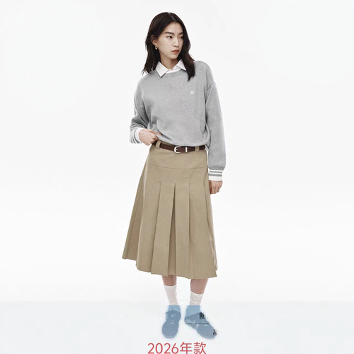 HM女装半身裙春季学院风