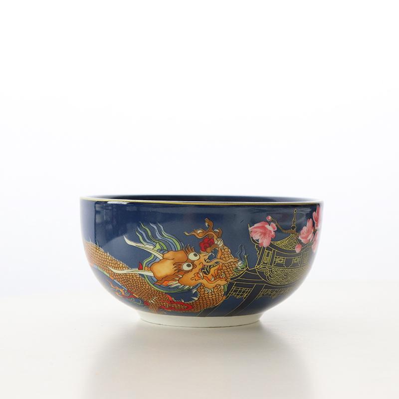 61K3中国风龙凤系列陶瓷大碗家用饭碗面碗沙拉碗汤碗轻奢餐