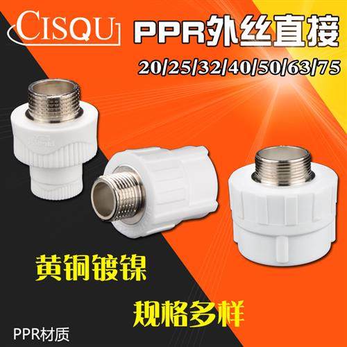 20/25/32/40/50/63/75PPR外丝直接4分6分1寸1.2寸1.5寸PPR管接头