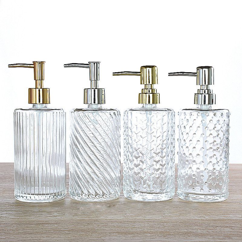玻璃新款玻璃瓶卫浴乳液家用瓶洗手液分装按压皂液沐浴露式洗发水