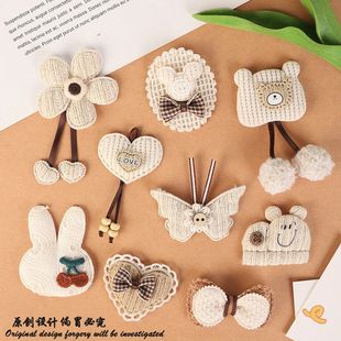 结隔片优质吊饰新款辅料服装飘带咖大肠爱心diy配饰可爱义乌布贴