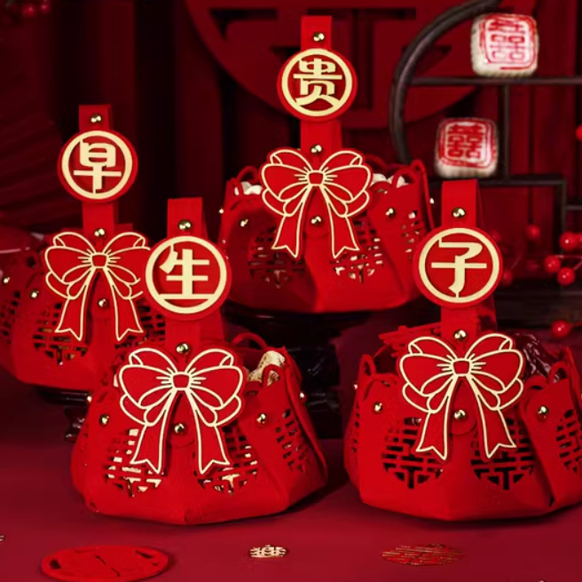 结婚早生贵子模具干果组合提篮小