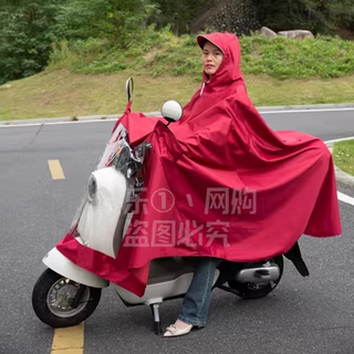 日强新款帆布电动车雨衣加大加厚耐磨单人双人防大雨摩托车电动车
