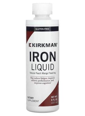 Kirkman Labs,Iron Liquid, Natural Peach Mango, 8 fl oz (237