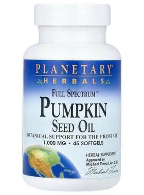 Planetary Herbals,Full Spectrum™ 南瓜籽油，1000 毫克，45 粒