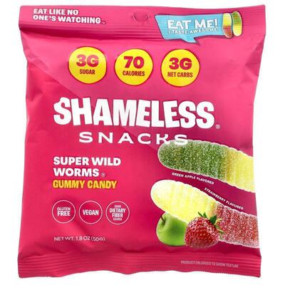 Shameless Snacks,Super Wild Worms Gummy Candy