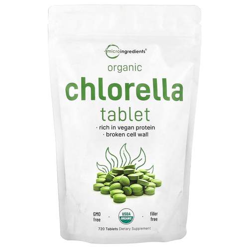 Micro Ingredients,Organic Chlorella Tablet, 3 g, 720 Tablets