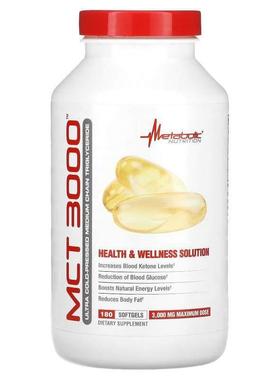 Metabolic Nutrition,MCT 3000, 1,000 mg, 180 Softgets