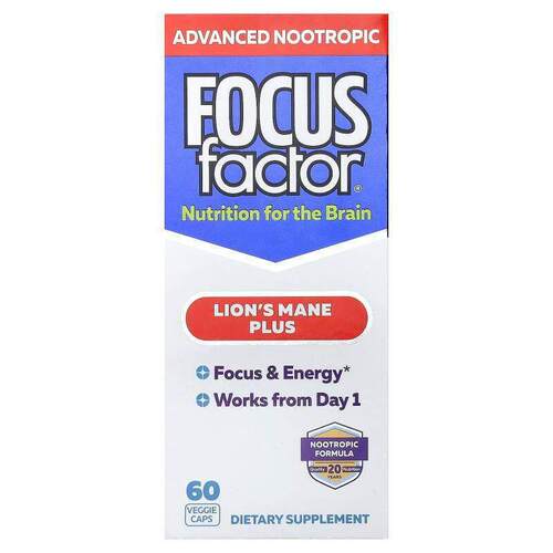 Focus Factor,Lion's Mane Plus, 60 Veggie Caps