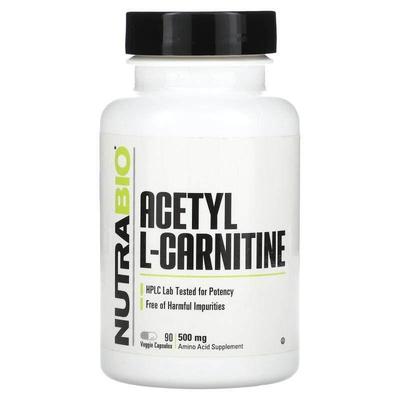 Nutrabio Labs,Acetyl L-Carnitine, 500 mg, 90 Veggie Capsules