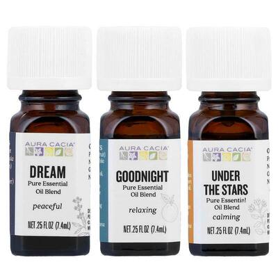 Aura Cacia,Bedtime Kit, Pure Essential Oil Blends, 3 Bottles