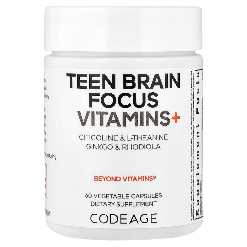 Codeage,青少年大脑专注力维生素+ 素食胶囊，60 粒