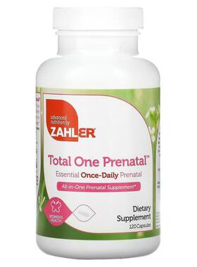 Zahler,Total One Prenatal，每日一粒孕期必需胶囊，60 粒