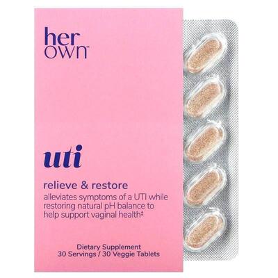 Her Own,UTI, 30 Veggie Tablets