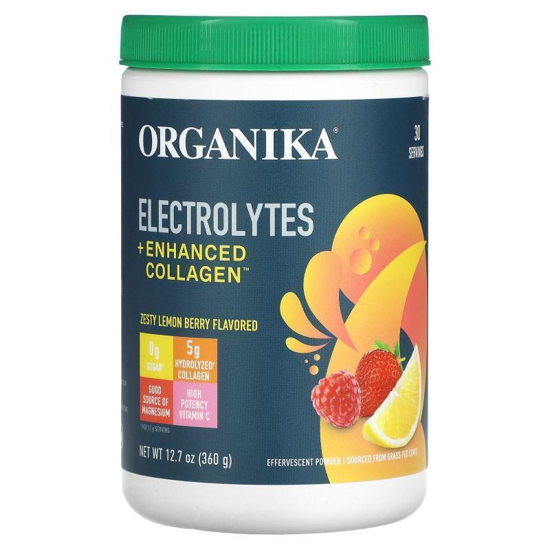 沃华泰康,Electrolytes + Enhanced Collagen, Zesty Lemon Berry