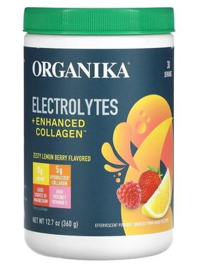 沃华泰康,Electrolytes + Enhanced Collagen, Zesty Lemon Berry