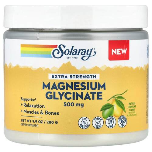 Solaray,Magnesium Glycinate, Natural Lemon Lime, 9.9 oz (280
