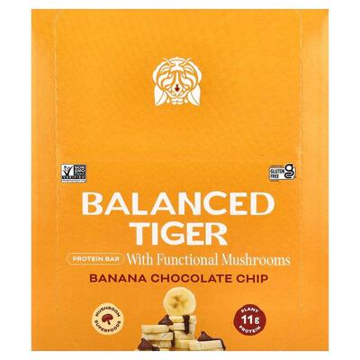 Balanced Tiger ,Protein Bar, Banana Chocolate Chip, 12 Bars,