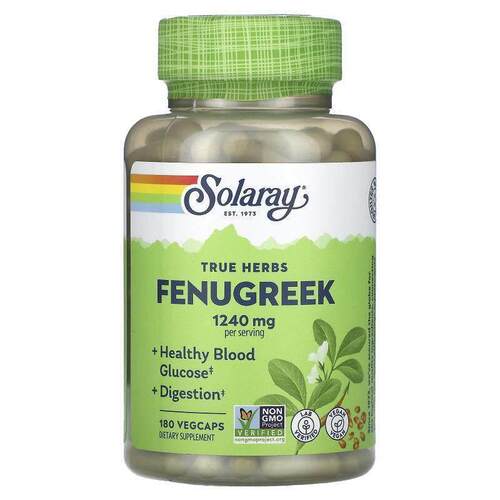 Solaray,True Herbs, Fenugreek, 620 mg, 180 VegCaps
