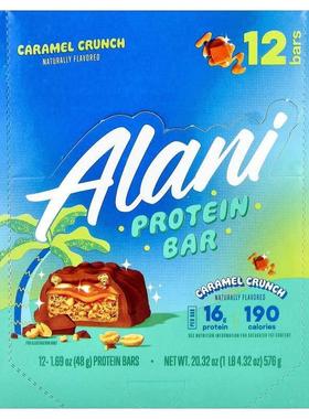 Alani Nu,Protein Bar, Caramel Crunch, 12 Protein Bars, 1.69