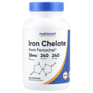 Nutricost,Ferrochel® 铁螯合物，36 毫克，240 粒胶囊