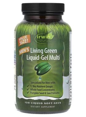 爱乐能,Men's Living Green Liquid-Gel Multi，120 粒液体软凝胶