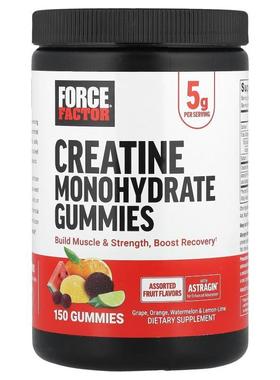 Force Factor,Creatine Monohydrate Gummies, Assorted Fruit, 1