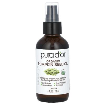 Pura D'or,Organic Pumpkin Seed Oil, 4 fl oz (118 ml)