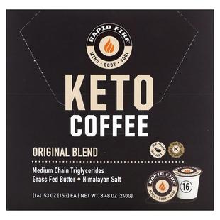 RAPIDFIRE,Keto Coffee Pods, Original Blend, Medium Roast, 16