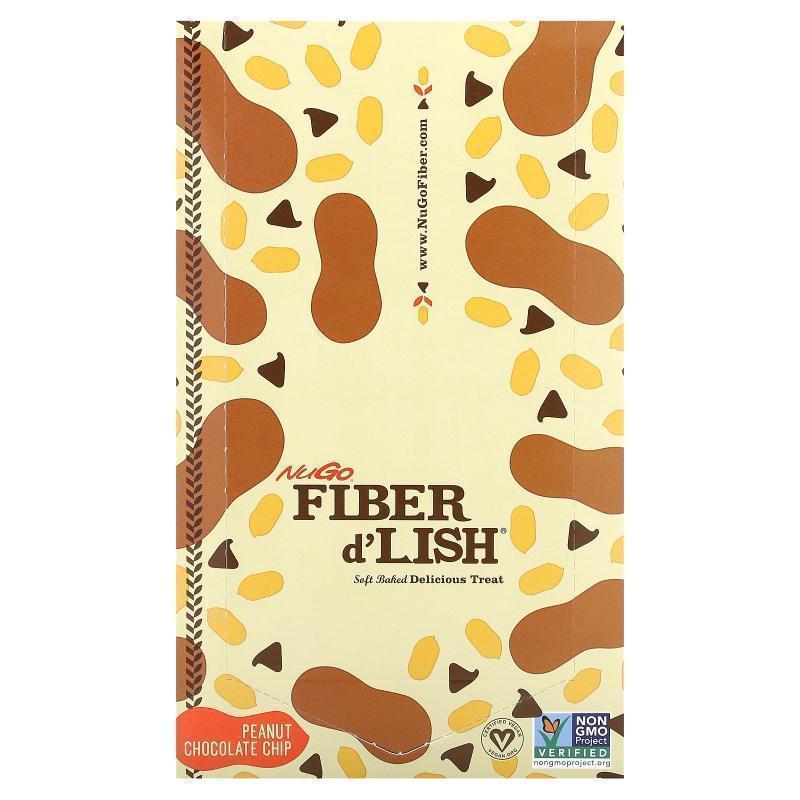 NuGo Nutrition,Fiber d'Lish, Peanut Chocolate Chip, 16 Bars