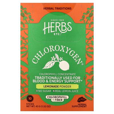 Herbs Etc.,ChlorOxygen®, Chlorophyll + Fiber Powder, Lemonad