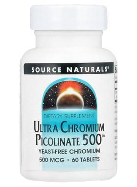 源美,Ultra Chromium Picolinate 500™, 500 mcg, 60 Tablets