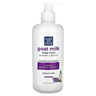 Kiss My Face,Goat Milk Body Wash, Lavender + Jasmine, 16 fl