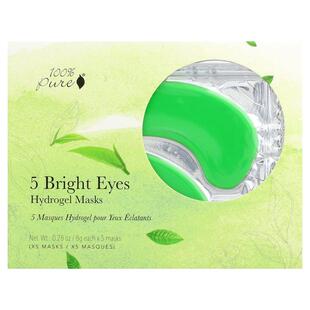 100% PURE,Bright Eyes, Hydrogel Eye Masks, 5 Masks
