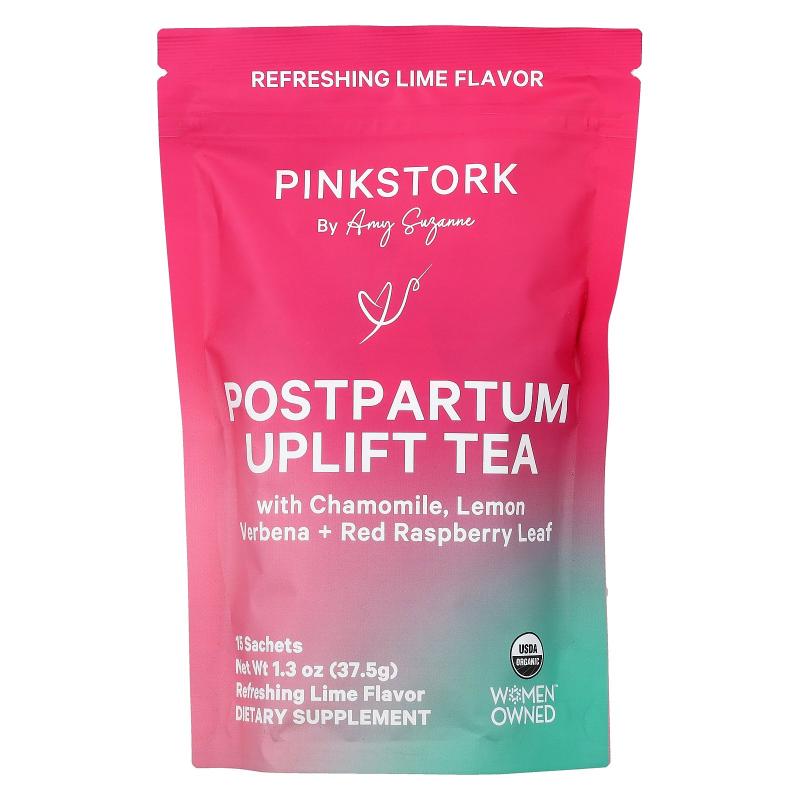 Pink Stork,Postpartum Uplift Tea, Refreshing Lime, 15 Sachet