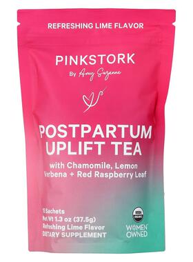 Pink Stork,Postpartum Uplift Tea, Refreshing Lime, 15 Sachet