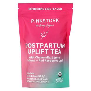Uplift Tea Refreshing Pink Postpartum Lime Sachet Stork