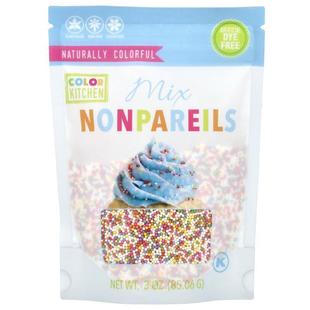 ColorKitchen,Naturally Colorful Nonpareils Sprinkles, 3 oz (