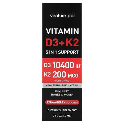 Venture Pal,Vitamin D3 + K2, Strawberry, 2 fl oz (60 ml)