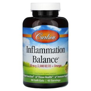 Carlson,Inflammation Balance D3 + Omegas,天然柠檬,25 微克1