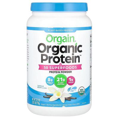 Orgain,有机蛋白和超级食品粉植物基香草豆