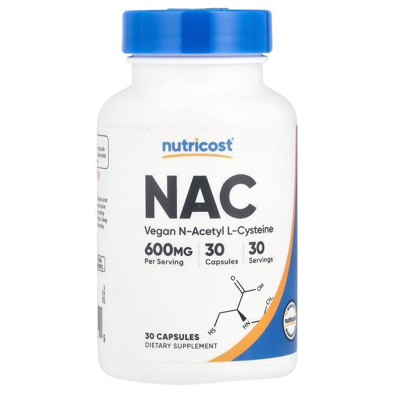 Nutricost,对氨基苯甲酸（NAC），600 毫克，30 粒胶囊