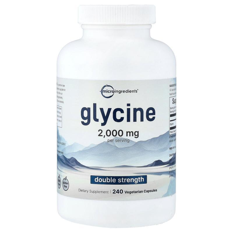 Micro Ingredients,Glycine, Double Strength, 240 Vegetarian C