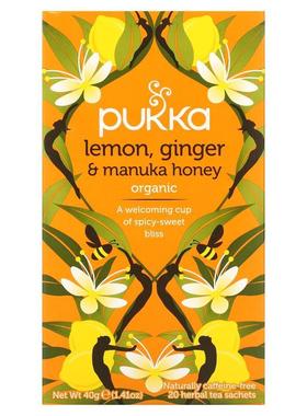 普卡,Lemon Ginger &amp;amp;amp; Munka Honey Tea, 20 Herb
