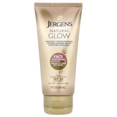 Jergens,自然之光，面部日常润肤霜，SPF 20，适合白皙至中等肤色