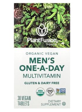 PlantFusion,Men's One-A-Day Multivitamin, 30 Vegan Tablets