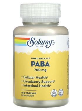 Solaray,缓释 PABA，700 毫克，100 粒素食胶囊保健品