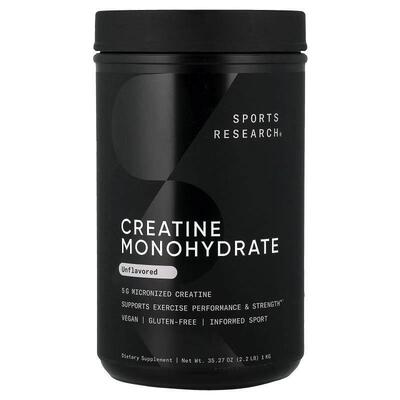 Sports Research,Creatine Monohydrate, Unflavored, 2.2 lb (1