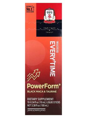 正官庄,Everytime PowerForm, Black Maca & Taurine, 10 Liquid